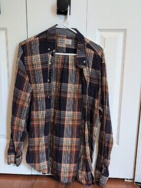 J. Crew Plaid Button-Down Shirt in Brown, Blue, Cream
